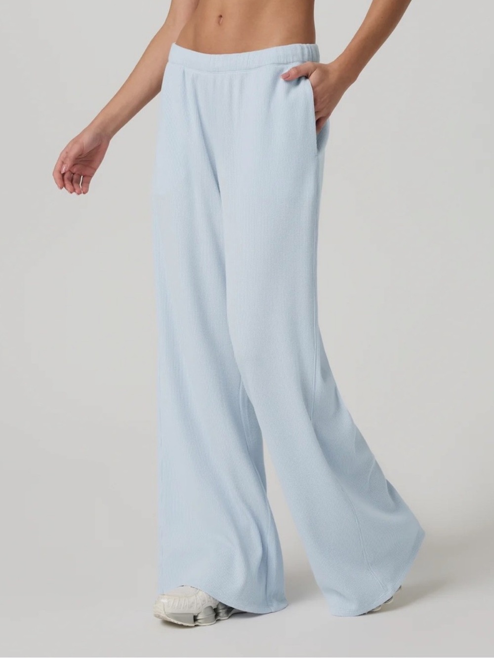 Vuori Waffle Wide Leg Pants in Soft Sky - Picture 2 of 13